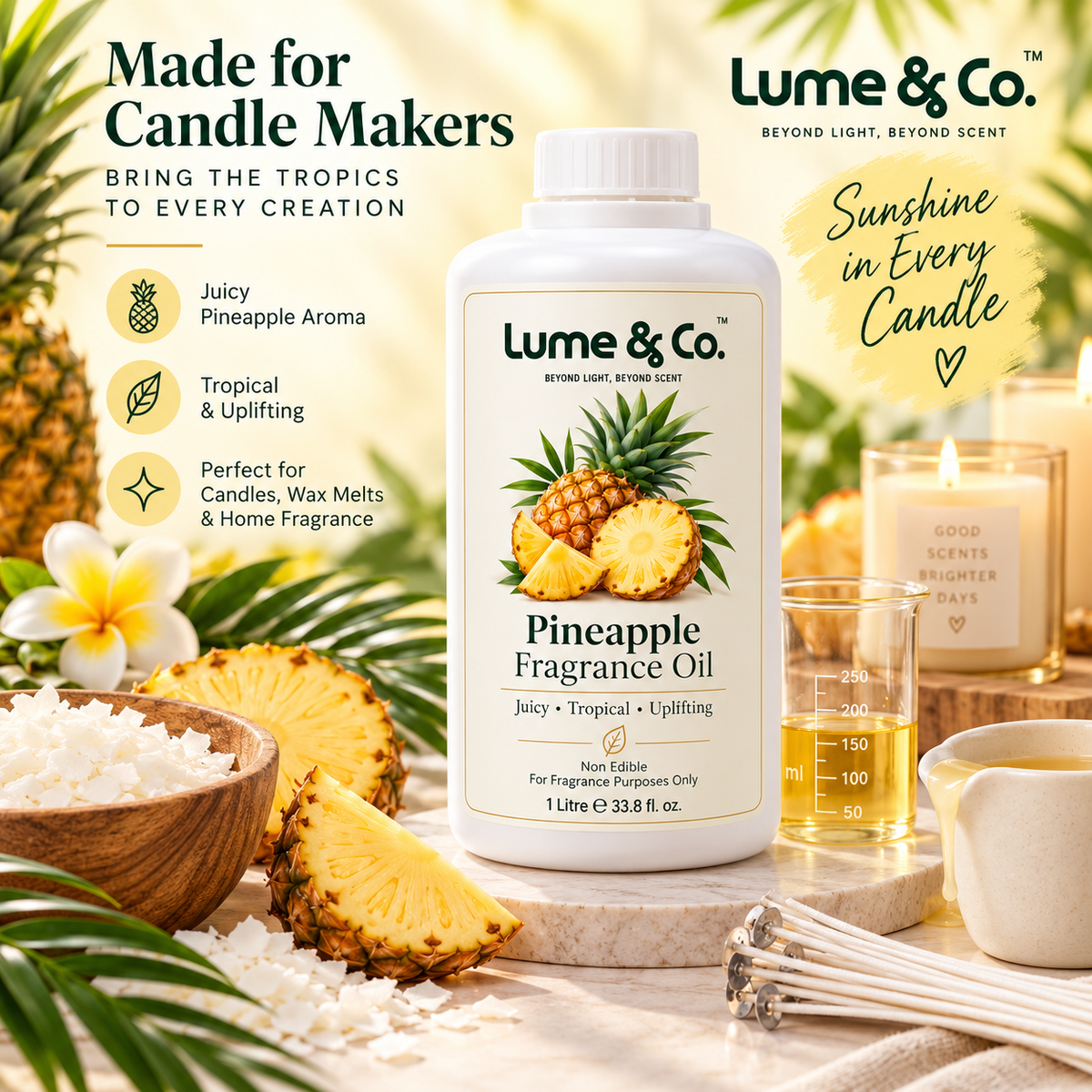 Pineapple Fragrance Oil for Candles, Soaps, Perfumes & Diffusers