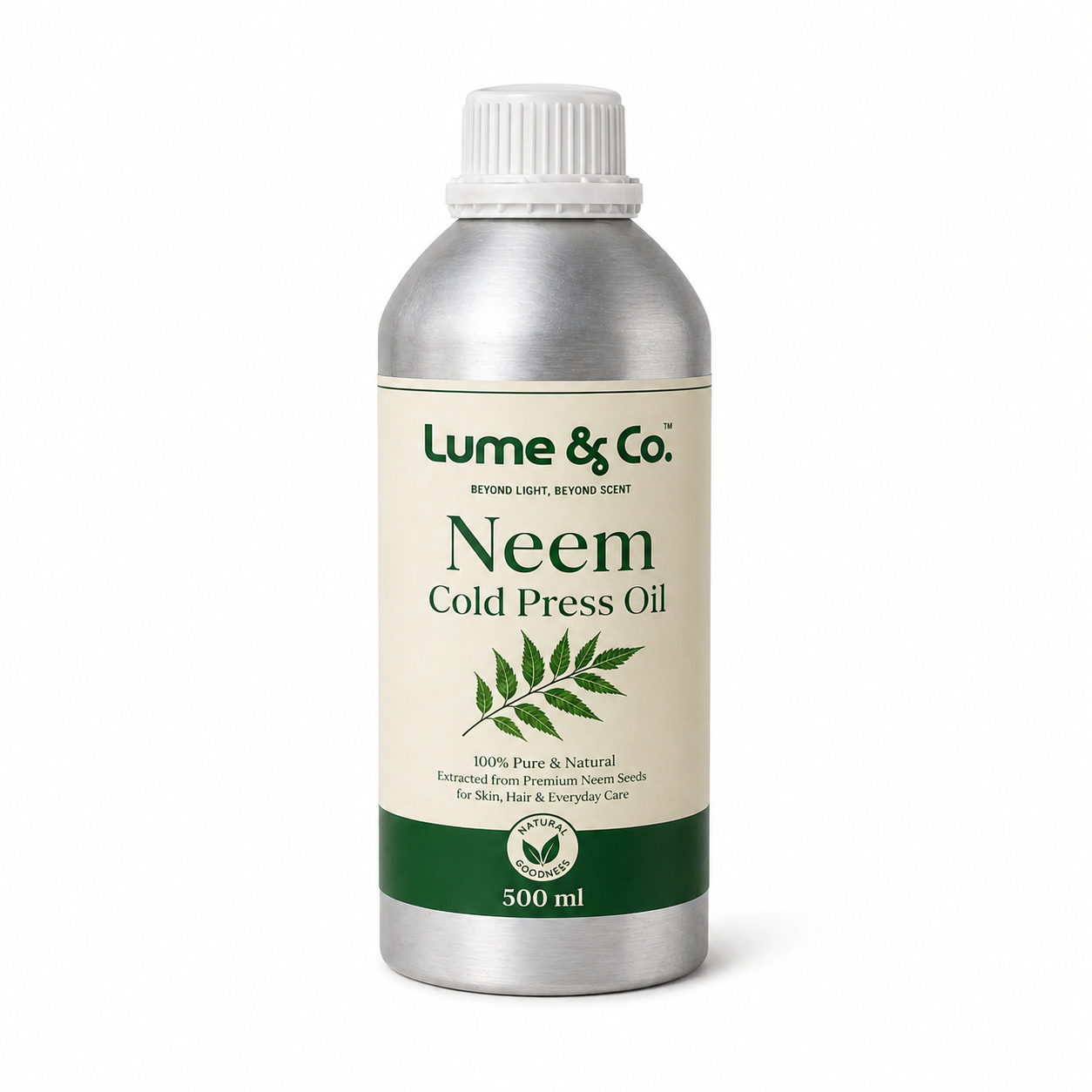 Lume & Co. 100 Natürliches kaltgepresstes Neemöl | Pures natürliches Neemöl für Haut, Haar, Seife & DIY-Formulierungen