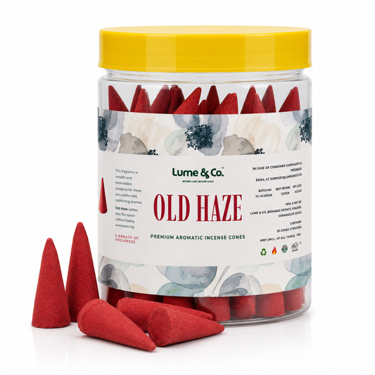 Old Haze Dhoop Cones Jar | Vintage Barbershop Fresh Incense for Premium Home Fragrance, Mediation & Gifting | Lume & Co.™