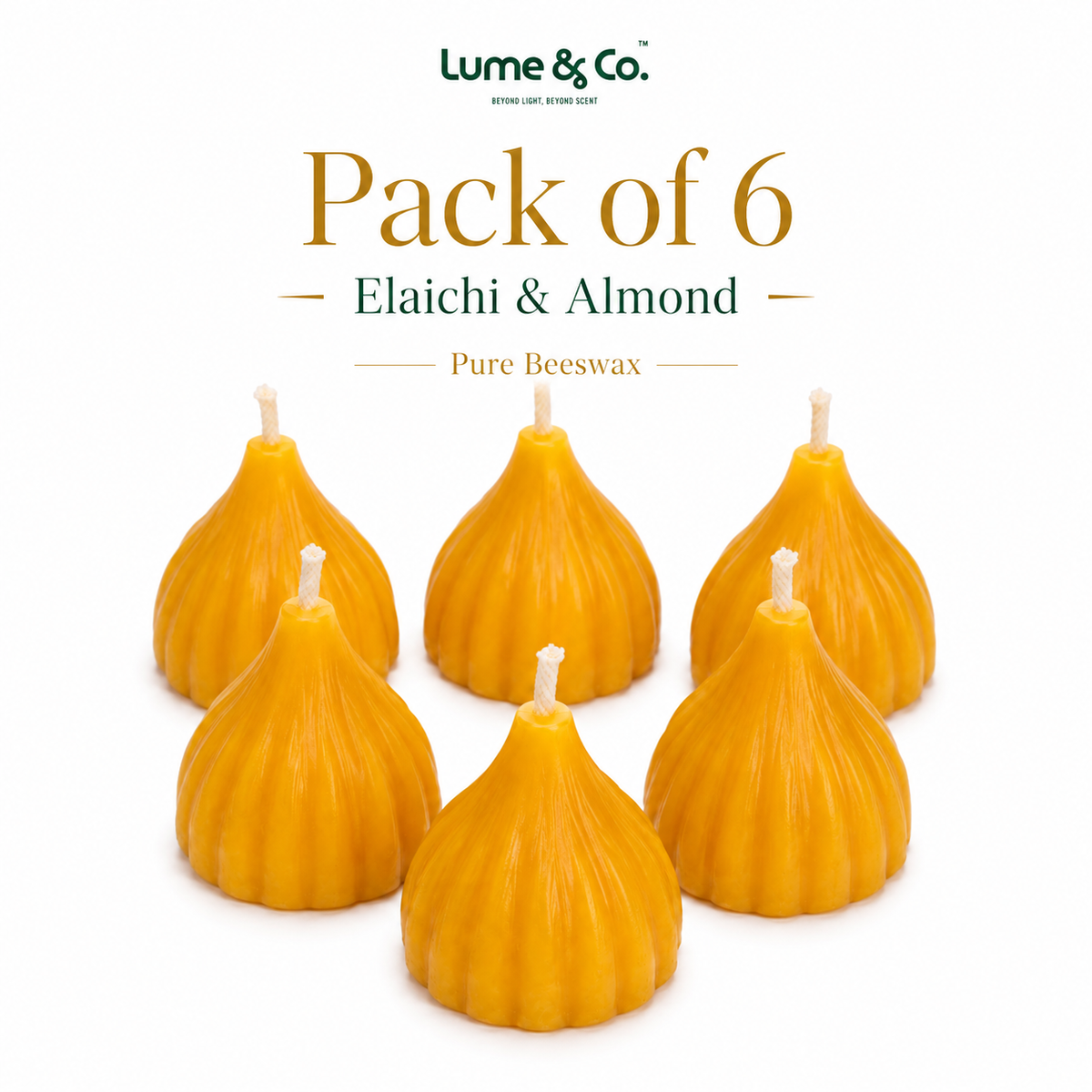 Beeswax Scented Modak Candles - Maharashtra Special by Lume & Co.