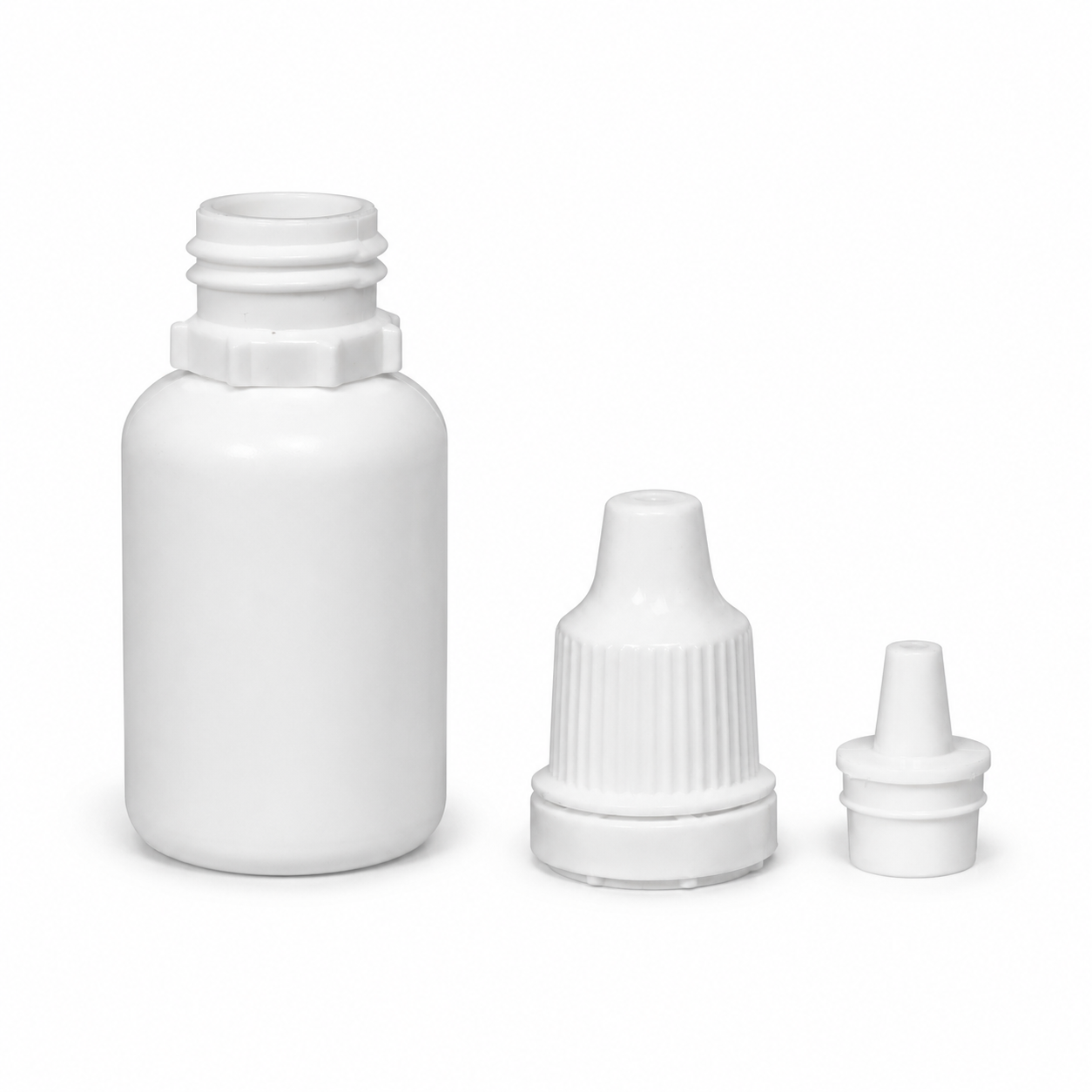 15ml HDPE Dropper Bottles with Plug & Cap – White, Food Grade Plastic | For oil, color, liquid storage