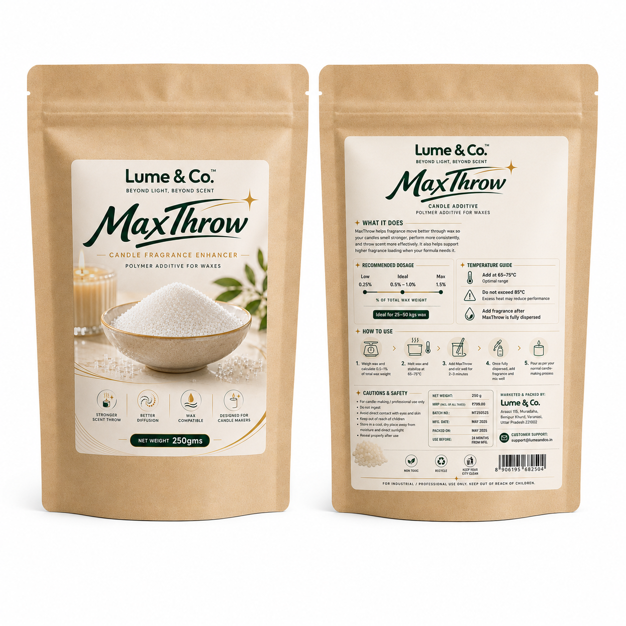 MaxThrow Candle Fragrance & Load Enhancer – 250gms Pack