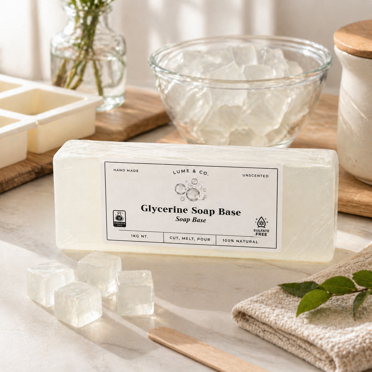 Glycerine Soap Base 1kg – Clear Melt & Pour Base for Handmade Soaps