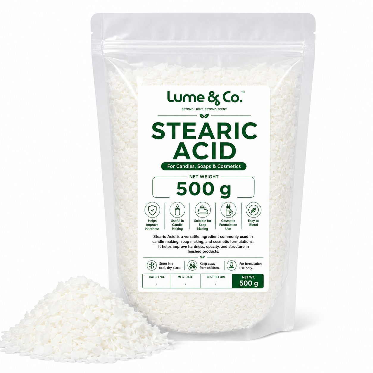 Stearic Acid 500g for Candles, Soaps & Cosmetics