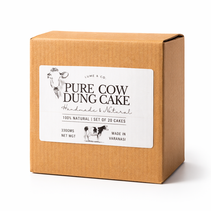 Pure Cow Dung Cakes Pack of 20 by Lume & Co. | traditional puja supplies