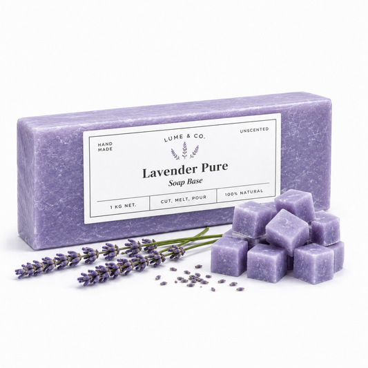 Lume & Co.™ Lavender Pure Soap Base 1kg | SLS & Paraben Free Melt and Pour Soap Base for DIY Craft, Handmade Soaps