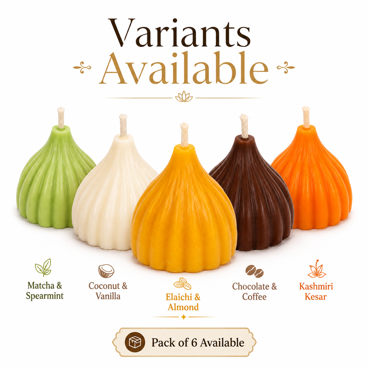 Beeswax Scented Modak Candles - Maharashtra Special by Lume & Co.