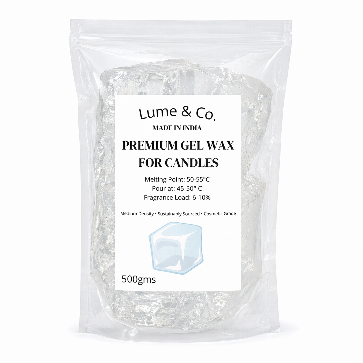 Lume & Co.™ mitteldichtes Gelwachs | Klares, transparentes Gelwachs für Kerzen | 250g, 500g & 1kg