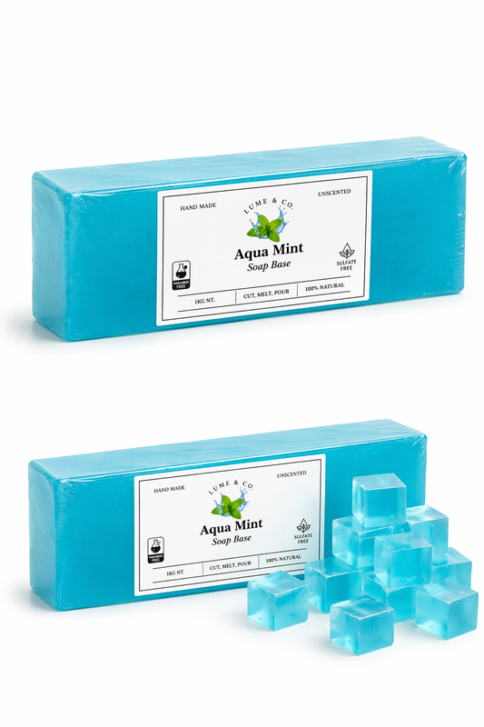 Lume & Co. Aqua Mint Glycerin Soap Base 1kg | Fresh Melt & Pour Soap Base