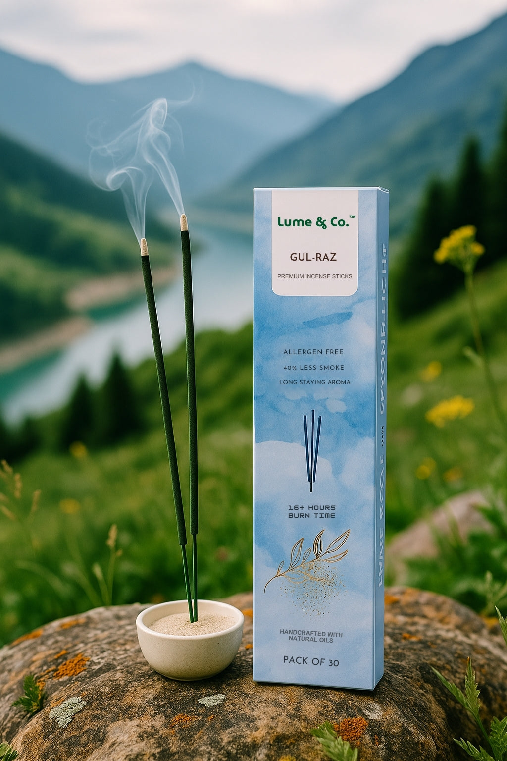 Gul-Raz Incense Sticks | Pack of 30 | Luxury Scented & Handcrafted | Lume & Co.