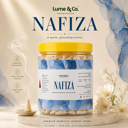 Nafiza Premium Dhoop Cones Jar by Lume & Co. | incense for home fragrance, product image 5 of 7
